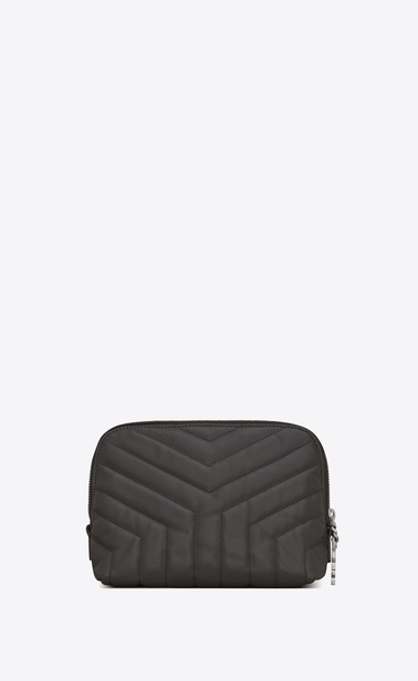 loulou trousse à maquillage en cuir matelassé "y"
